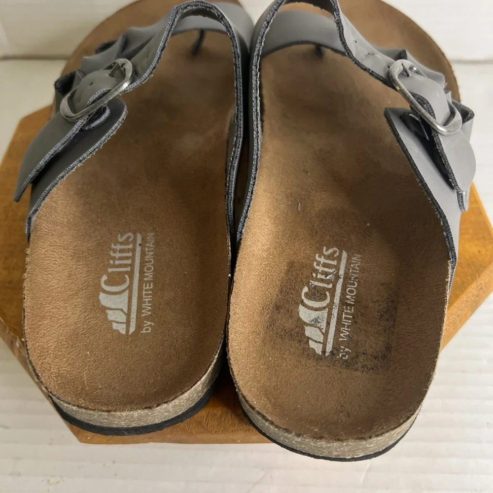 Cliffs By White Mountain Sandals Womens 7.5 M Gionna Slip‎ On Flip Flops Grey